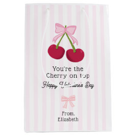 Valentine's Day Cherry on Top Coquette Stripes