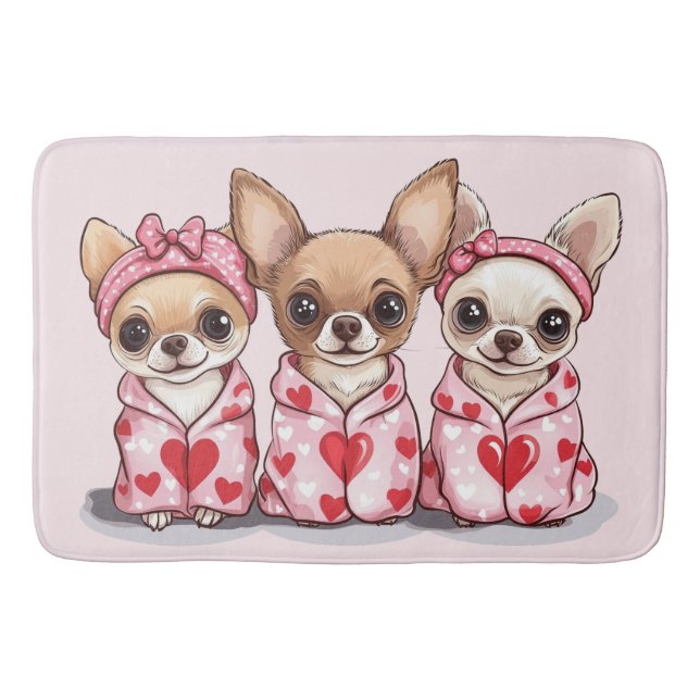 Valentines day Chihuahua Hundar Badrumsmatta (Framsidan)