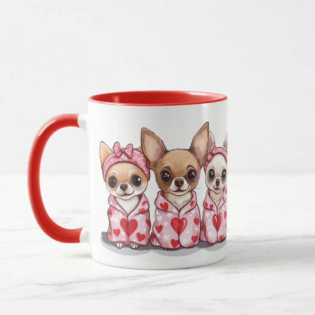 Valentines day Chihuahua Hundar Mugg (Vänster)