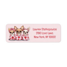 Valentines day Chihuahua Hundar Returadress Etikett