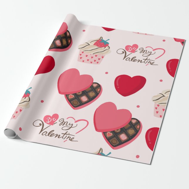 Valentines day Chocolates Presentpapper (Utrullad)