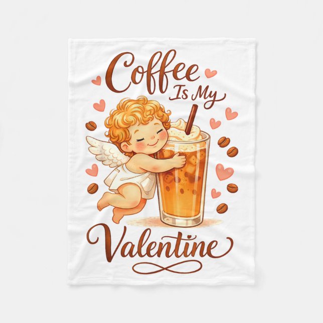 Valentine's Day Coffee Is My Valentine Coffee Love Fleecefilt (Framsidan)