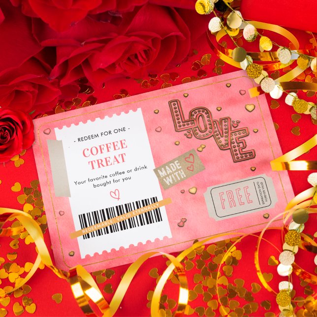 Valentine's Day Coffee Treat Love Couples Coupon (Skapare uppladdad)