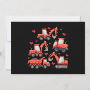 Valentines day Construction Lastbilar Inbjudningar