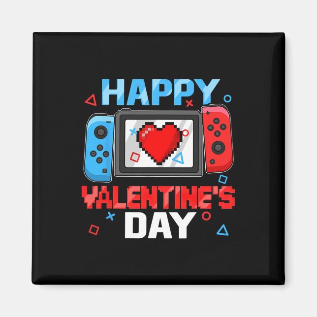 Valentines day Controller Video Game Heart Boy Tod Magnet (Framsidan)