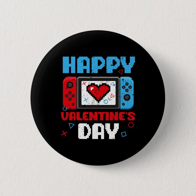 Valentines day Controller Video Game Heart Boys Pa Knapp (Framsida)