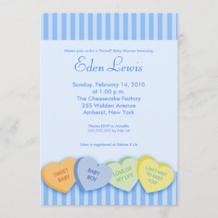 Valentines day Conversation Heart Baby Shower Inbjudningar