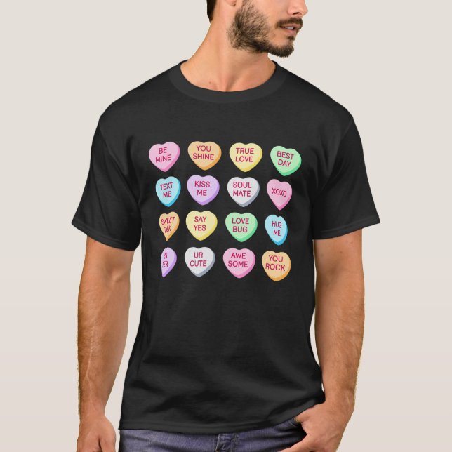 Valentines day Conversation Heart Funny Valentine T Shirt (Framsida)