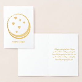 Valentines Day Cookie Sandwich Hjärtan Guld Folierat Kort