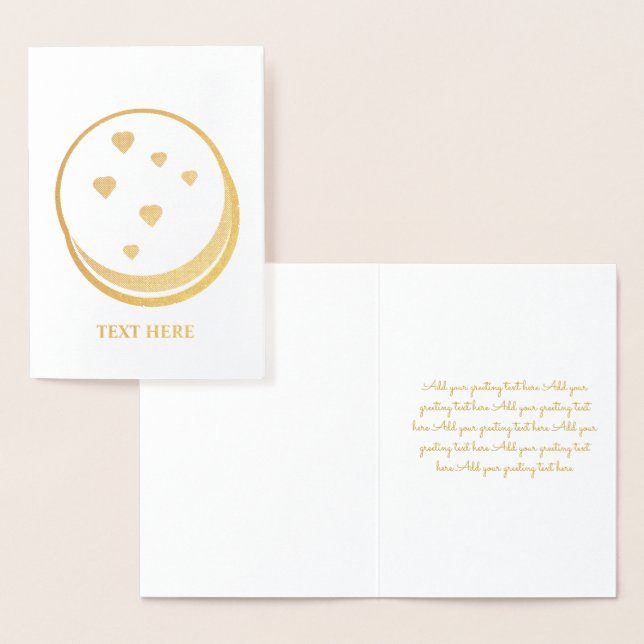 Valentines Day Cookie Sandwich Hjärtan Guld Folierat Kort (Display)