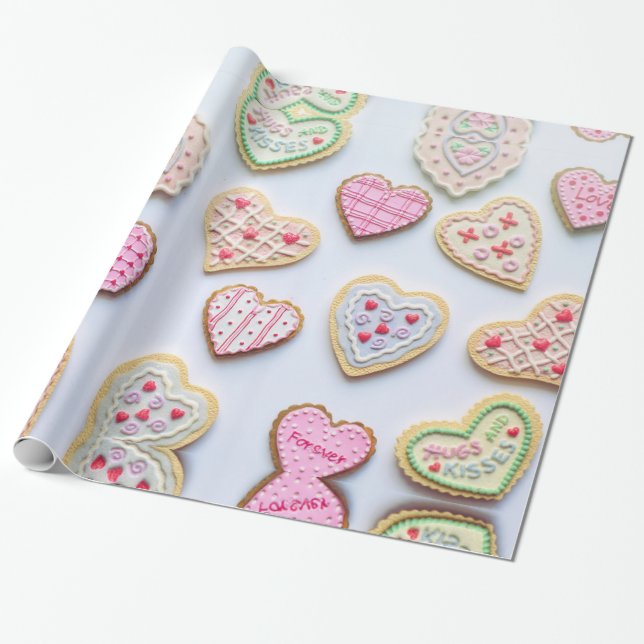 Valentines day Cookies Wrapping Papper Presentpapper (Utrullad)