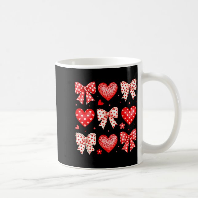 Valentines Day Coquette Bow Hearts Leopard Women G Kaffemugg (Höger)