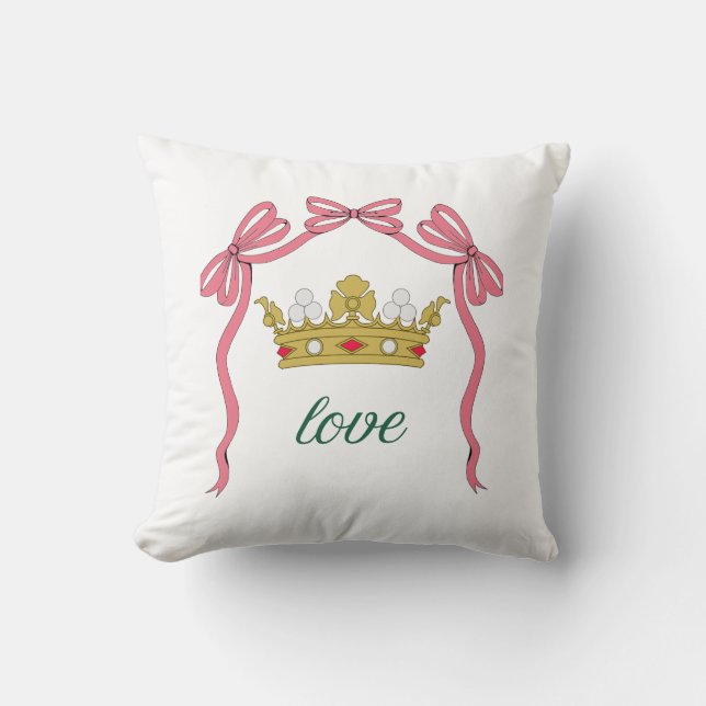 Valentine's Day Coquette Heart Bow Valentine's Kudde (Framsida)