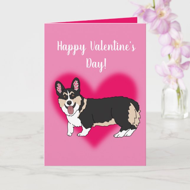 Valentines day Corgi Kort (Orkide)