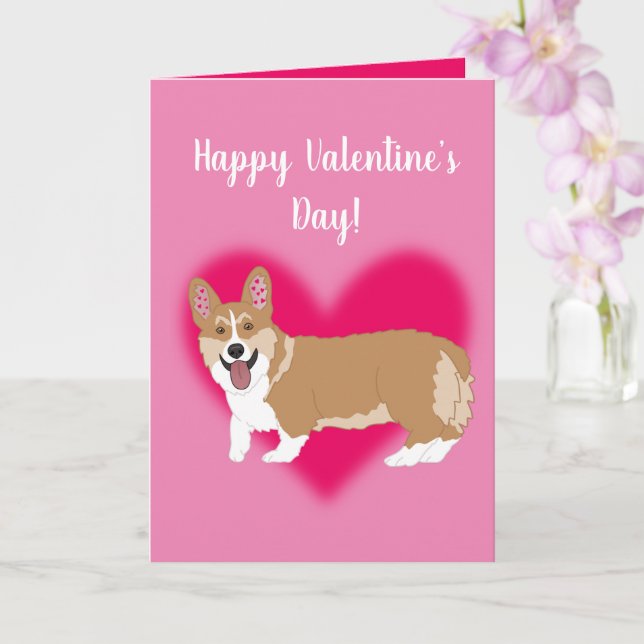 Valentines day Corgi Kort (Orkide)