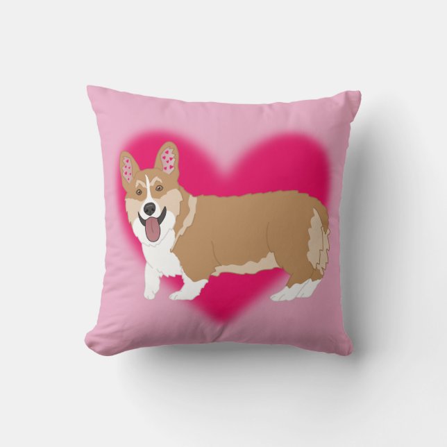 Valentines day Corgi Kudde (Framsida)