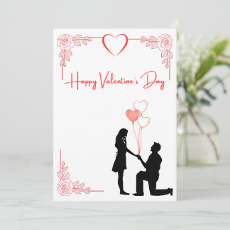 Valentine's Day Couple Proposal Card Julkort