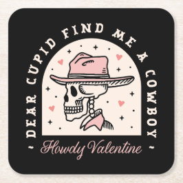 Valentines day cowboysvart mörk romantik gotsvart underlägg papper kvadrat