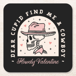 Valentines day cowboysvart mörk romantik gotsvart underlägg papper kvadrat