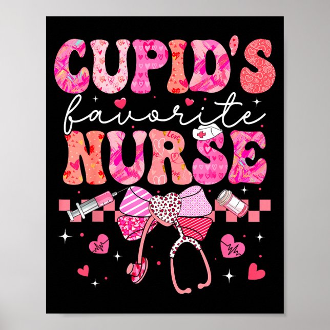 Valentines Day Cud’s Favorite Nurse Heart Girl Wom Poster (Framsidan)
