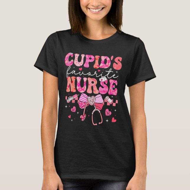 Valentines Day Cud’s Favorite Nurse Heart Girl Wom T Shirt (Framsida)