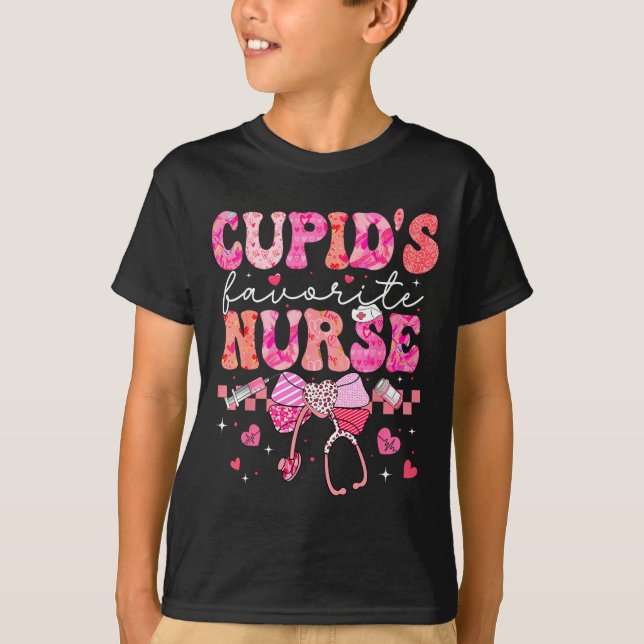 Valentines Day Cud’s Favorite Nurse Heart Girl Wom T Shirt (Framsida)
