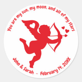 Valentine's Day Cupid Heart Runt Klistermärke