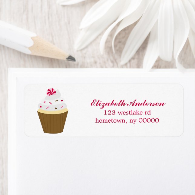 Valentines day Cupkaka Returadress Etikett (Insitu)