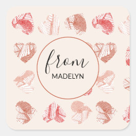Valentines Day Custom name Fyrkantigt Klistermärke