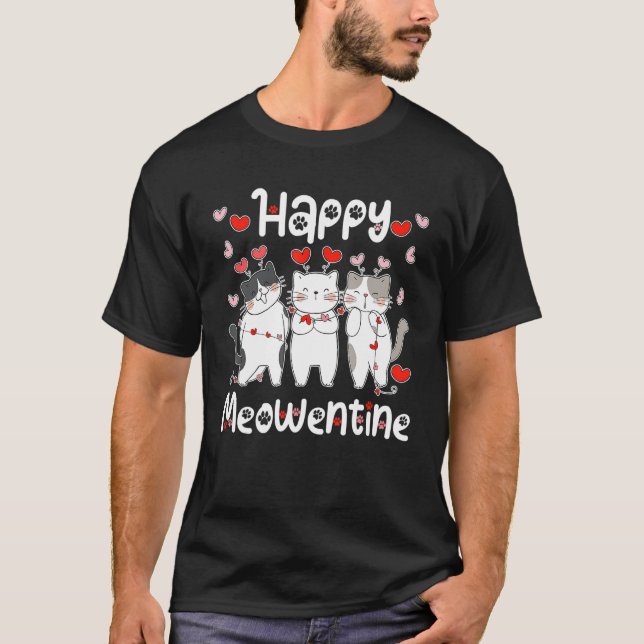 Valentines day Cute Cats Kitten Cat Girl Teenage T Shirt (Framsida)