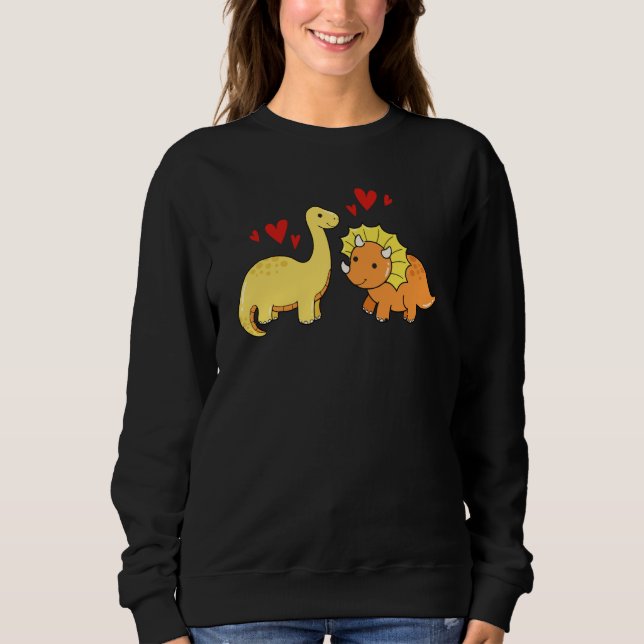 Valentines Day Cute Dinosaurs Boyfriend Girlfriend T Shirt (Framsida)