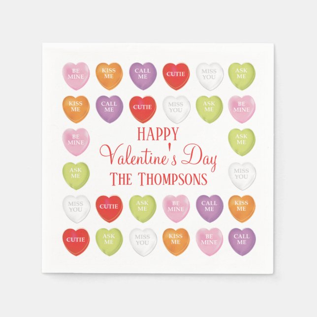 Valentines day Cute Heart Whimsical Sweet Pappersservett (Framsidan)