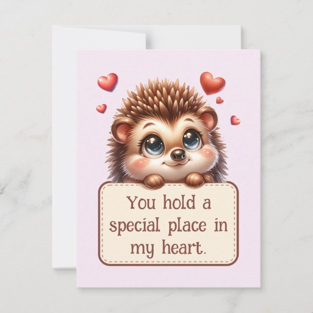 Valentines day Cute Hedgehog Kärlek meddelande (Framsida)