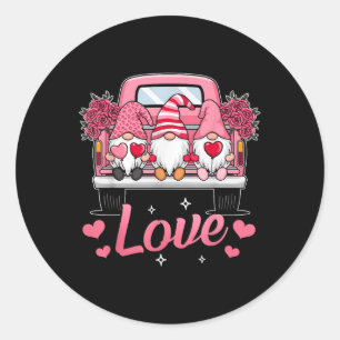 Valentines day Cute Kärlek Heart Gnome Funny Gnome Runt Klistermärke