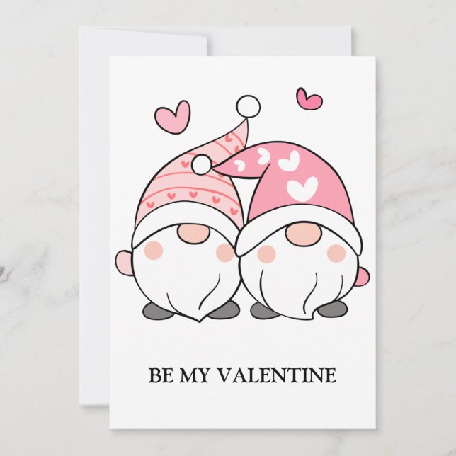 Valentines day Cute Kärlek Helgdag Gnome Julkort (Framsida)