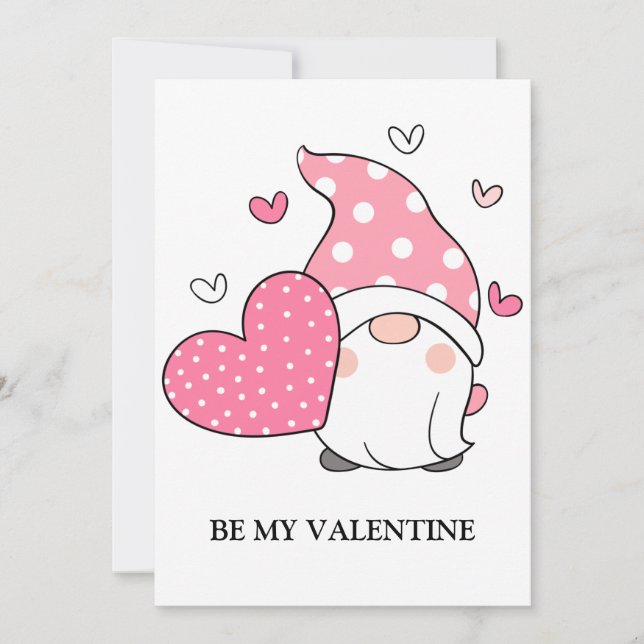 Valentines day Cute Kärlek Helgdag Gnome Julkort (Framsida)