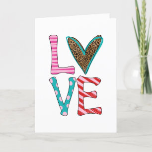 Valentines day Cute Kärlek Leopard Skriv ut färgst Helgkort