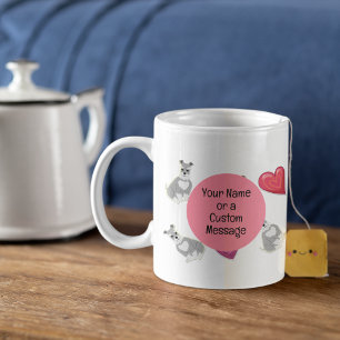 Valentines Day Cute Miniature Schnauzer Pet Hund C Kaffemugg