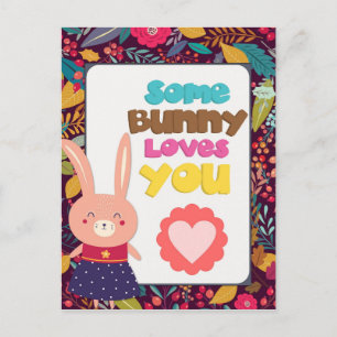 valentines day Cute some Bunny Kärlek You Vykort