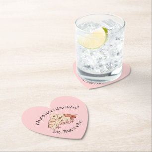 Valentines day Cute Uggla Vem Kärlek dig Baby? Underlägg Papper