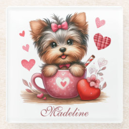 Valentines day Cute Yorkshire Terrier Hund