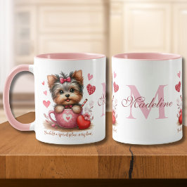 Valentines day Cute Yorkshire Terrier Hund Mugg
