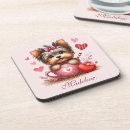 Valentines day Cute Yorkshire Terrier Hund Underlägg