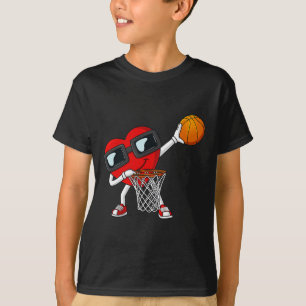 Valentines day Dabbing Heart Holding A Basketball T Shirt