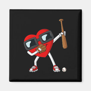 Valentines day Dabbing Heart med Baseball Fladderm Magnet