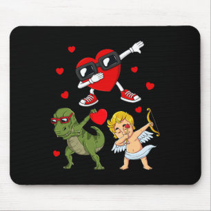 Valentines day Dabbing Heart och Cupid Roligt t Re Musmatta