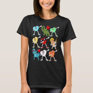 Valentines day Dabbing Hearts Cupid Rex Dino Dab B T Shirt