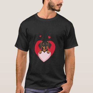 Valentine's Day Dachshund Heart T Shirt