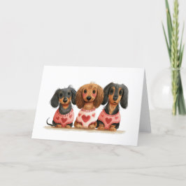 Valentines day Dachshund Hundar Helgkort