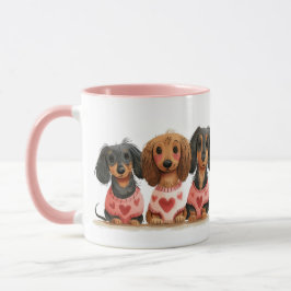 Valentines day Dachshund Hundar Mugg
